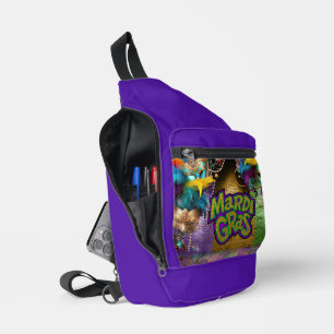 SlipperyJoe's levendige Mardi Gras grafische klass Sling Bag