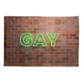 SlipperyJoe's levendige neonhomobord groene bakste Kussensloop (Achterkant)