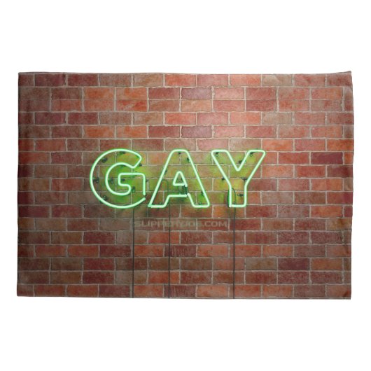 SlipperyJoe's levendige neonhomobord groene bakste Kussensloop (Achterkant)