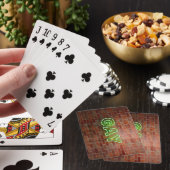 SlipperyJoe's levendige neonhomobord groene bakste Pokerkaarten (Insitu)