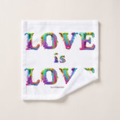 SlipperyJoe's liefde is liefde spuitverf gay pride Bad Handdoek (Wasdoekje)