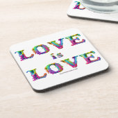 SlipperyJoe's liefde is liefde spuitverf gay pride Bier Onderzetter (Linkerzijde)