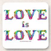 SlipperyJoe's liefde is liefde spuitverf gay pride Bier Onderzetter (Voorkant)