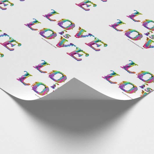 SlipperyJoe's liefde is liefde spuitverf gay pride Cadeaupapier (Hoek)