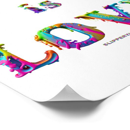 SlipperyJoe's liefde is liefde spuitverf gay pride Poster (Hoek)