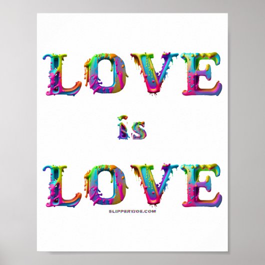 SlipperyJoe's liefde is liefde spuitverf gay pride Poster (Voorkant)