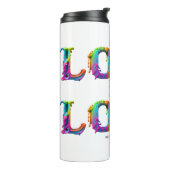 SlipperyJoe's liefde is liefde spuitverf gay pride Thermosbeker (Gedraaid links)