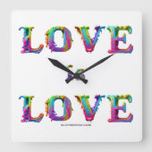 SlipperyJoe's liefde is liefde spuitverf gay pride Vierkante Klok (Voorkant)