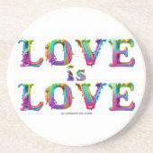 SlipperyJoe's liefde is liefde spuitverf gay pride Zandsteen Onderzetter (Voorkant)