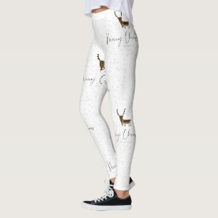 SlipperyJoe's lijnkunst silhouet rendier minimaal Leggings