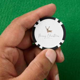 SlipperyJoe's lijnkunst silhouet rendier minimaal Poker Chips