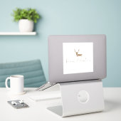SlipperyJoe's lijnkunst silhouet rendier minimaal Sticker (Laptop op bureau)