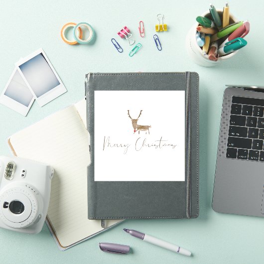 SlipperyJoe's lijnkunst silhouet rendier minimaal Sticker (iPad Cover)