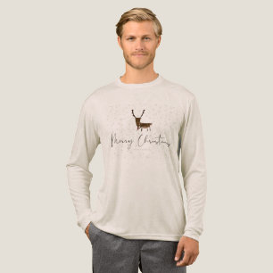 SlipperyJoe's lijnkunst silhouet rendier minimaal Tri-Blend Shirt