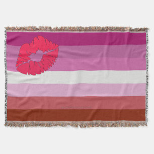 SlipperyJoe's lippenstift lesbische pride vlag gay Deken