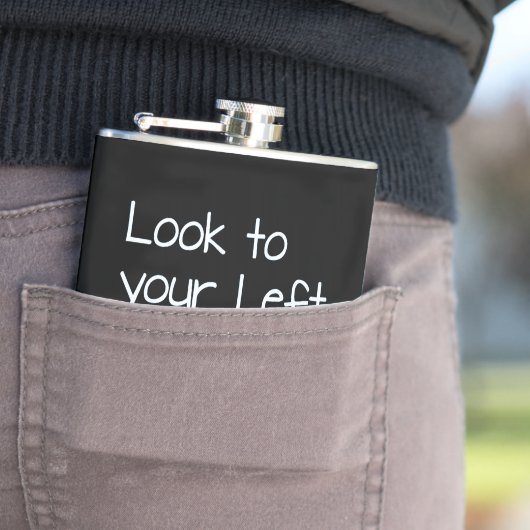 SlipperyJoe's look links grappig grimmig wit pijlt Heupfles (Voorbeeld)