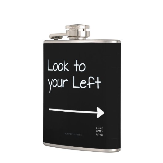 SlipperyJoe's look links grappig grimmig wit pijlt Heupfles (Links)