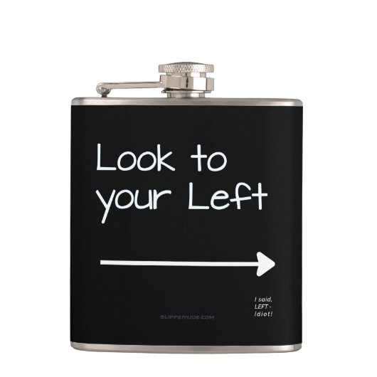 SlipperyJoe's look links grappig grimmig wit pijlt Heupfles (Voorkant)