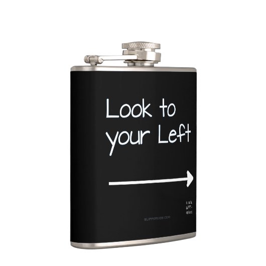 SlipperyJoe's look links grappig grimmig wit pijlt Heupfles (Rechts)