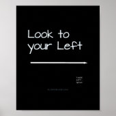 SlipperyJoe's look links grappig grimmig wit pijlt Poster (Voorkant)