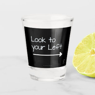 SlipperyJoe's look links grappig grimmig wit pijlt Shot Glas