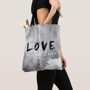 SlipperyJoe's Love heeft geen kleur zwart-wit geze Tote Bag