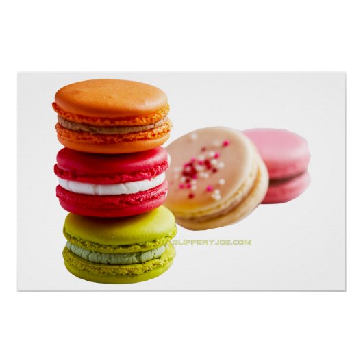 SlipperyJoe's Macaroon koekjes Franse gestapelde l Perfect Poster (Voorkant)