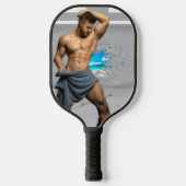 SlipperyJoe's Man in een handdoek witte kamerspier Pickleball Paddle (Voorkant)
