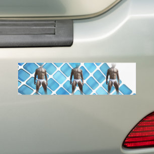 SlipperyJoe's Man ondergoed 6-pak borstkas mannetj Bumpersticker