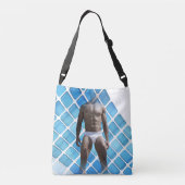 SlipperyJoe's Man ondergoed 6-pak borstkas mannetj Crossbody Tas (Achterkant)