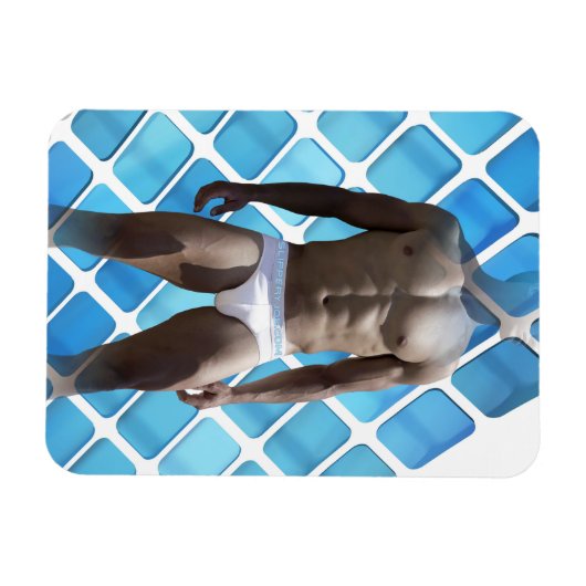 SlipperyJoe's Man ondergoed 6-pak borstkas mannetj Magneet (Horizontaal)