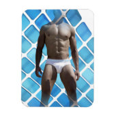 SlipperyJoe's Man ondergoed 6-pak borstkas mannetj Magneet (Verticaal)