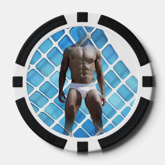SlipperyJoe's Man ondergoed 6-pak borstkas mannetj Poker Chips (Voorkant)