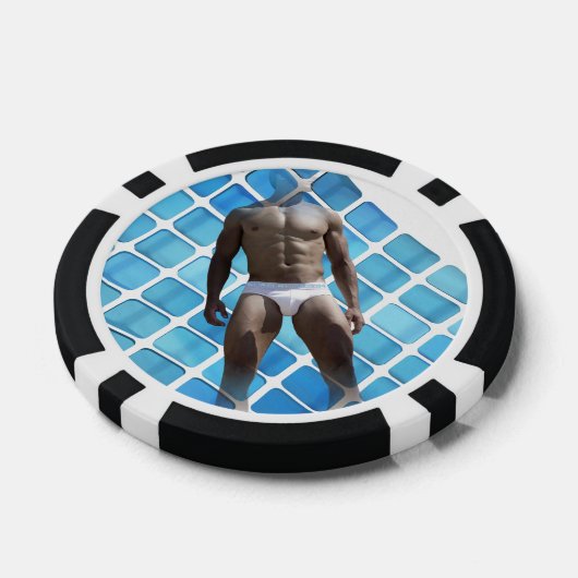 SlipperyJoe's Man ondergoed 6-pak borstkas mannetj Poker Chips (Enkel)