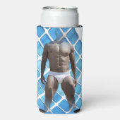 SlipperyJoe's Man ondergoed 6-pak borstkas mannetj Seltzer Blikjeskoeler (Seltzer Achterkant)