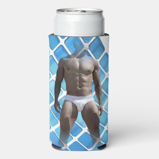 SlipperyJoe's Man ondergoed 6-pak borstkas mannetj Seltzer Blikjeskoeler (Seltzer Achterkant)