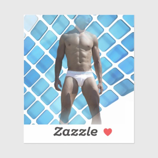 SlipperyJoe's Man ondergoed 6-pak borstkas mannetj Sticker (Vel)