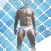 SlipperyJoe's Man ondergoed 6-pak borstkas mannetj Sticker (Voorkant)