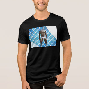 SlipperyJoe's Man ondergoed 6-pak borstkas mannetj Tri-Blend Shirt
