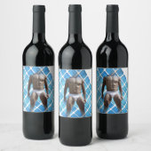 SlipperyJoe's Man ondergoed 6-pak borstkas mannetj Wijn Etiket (Flessen)