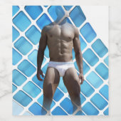 SlipperyJoe's Man ondergoed 6-pak borstkas mannetj Wijn Etiket (Enkel label)