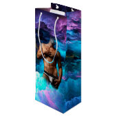 SlipperyJoe's Man ondergoed bult paars blauw abst Wijn Cadeautas (Achterkant Gekanteld)