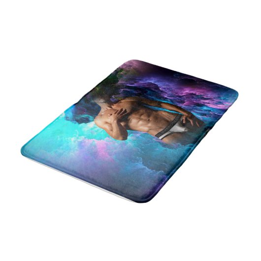 SlipperyJoe's Man ondergoed piek paars blauw Badmat (Gekanteld)