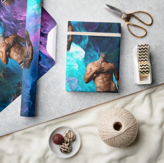 SlipperyJoe's Man ondergoed piek paars blauw Cadeaupapier (Crafts)