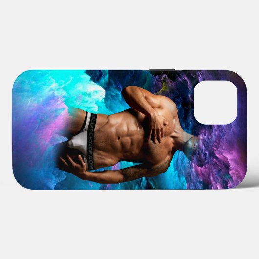 SlipperyJoe's Man ondergoed piek paars blauw Case-Mate iPhone Case (Achterkant (horizontaal))