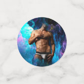 SlipperyJoe's Man ondergoed piek paars blauw Confetti (Kleine voorkant)