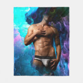 SlipperyJoe's Man ondergoed piek paars blauw Fleece Deken (Voorkant)