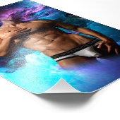 SlipperyJoe's Man ondergoed piek paars blauw Foto Afdruk (Hoek)