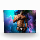 SlipperyJoe's Man ondergoed piek paars blauw Fotoblokken (Voorkant)