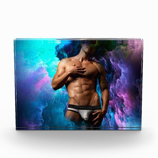 SlipperyJoe's Man ondergoed piek paars blauw Fotoblokken (Voorkant)